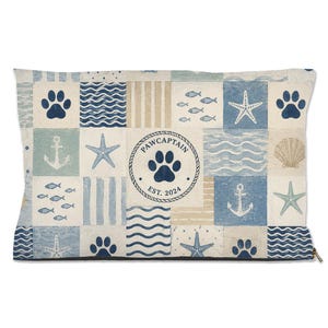 PawCaptain Coastal Patchwork Dog Bed