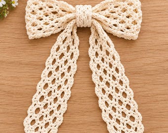 Haakpatroon voor een kanten strik (PDF), haakpatroon voor een kanten riem en haarband, lintaccessoire voor een riem bij een spijkerbroek, vrouwelijke striksjaal (Engelstalig PDF-bestand)