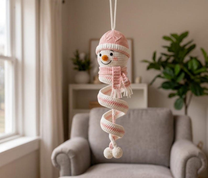 Crochet Spinning Snowman Pattern PDF, Christmas Amigurumi Ornament, Twister Snowman Crochet Tutorial, Hanging Holiday Decor 
Snowman Crochet Pattern PDF, Christmas Amigurumi Ornament, Spiral Hanging Decor Tutorial, Instant Download 
Crochet Spinning Snowman Pattern PDF, Christmas Amigurumi Ornament, Twister Wind Spinner Crochet Tutorial, Hanging Holiday Decor