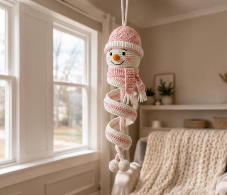 Crochet Spinning Snowman Pattern PDF, Christmas Amigurumi Ornament, Twister Snowman Crochet Tutorial, Hanging Holiday Decor 
Snowman Crochet Pattern PDF, Christmas Amigurumi Ornament, Spiral Hanging Decor Tutorial, Instant Download 
Crochet Spinning Snowman Pattern PDF, Christmas Amigurumi Ornament, Twister Wind Spinner Crochet Tutorial, Hanging Holiday Decor