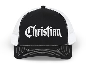 Christian Gothic Script Trucker Cap | Religious Faith Hat