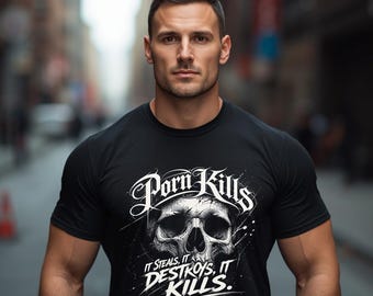 ポルノは人を殺すスカルTシャツ｜盗み、嘘をつき、破壊し、人を殺すTシャツ