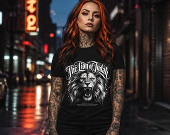 Lion of Judah Shirt, Revelation 5:5 Bible Verse Tee, Roaring Lion Christian Apparel