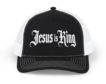 Jesus is King Snapback Trucker Cap | Christian Faith Gospel Mesh Hat