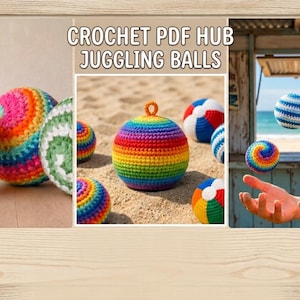 Schema per realizzare all'uncinetto palline da giocoleria, Hacky Sack, giocattolo antistress, stile retrò anni '90 (PDF)