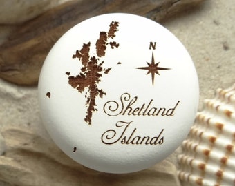 Furniture knob Shetland Islands engraving beech Shetland Islands Scotland Scottish incl. screw