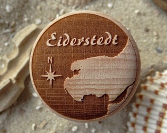 Furniture Knob Eiderstedt North Frisia Peninsula Engraving Beech Furniture Design Furniture Button with Screw