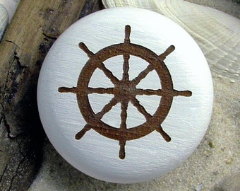 Furniture knob furniture button steering wheel engraving maritim beech engraving decoration ship nautical incl screw
