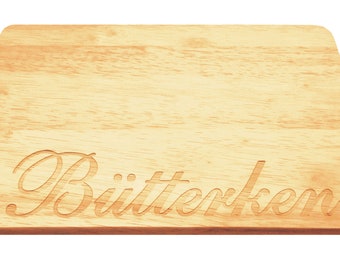 Planche à pain Bütterken Petit-déjeuner planche en bois gravure - belle décoration pour la cuisine