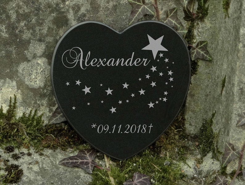 Grave Ornament Star Child Engraving Name Name Marble Grave Decoration Tombstone Angel Baby image 5