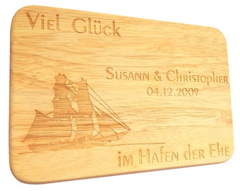 Breadboard Wedding Engraving Breakfast Board Marriage Wedding Gift with Wish Engraving Wish Text