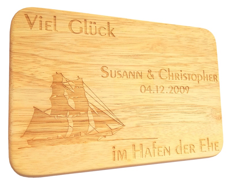 Breadboard Wedding Engraving Breakfast Board Marriage Wedding Gift with Wish Engraving Wish Text image 1