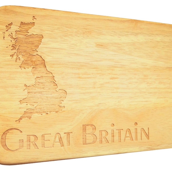 Brotbrett Great Britain Frühstücksbrett Grossbritannien UK Gravur in Holz britisch