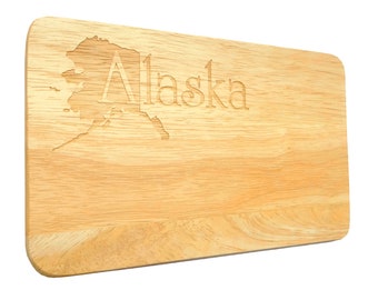 Bread board Alaska USA engraving breakfast board wood cutting board America serving board
