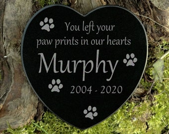 Commemorative Stone Engraving Heart Tomb Jewelry - Cat - Dog - Paws Grave Decoration Animal Tombstone