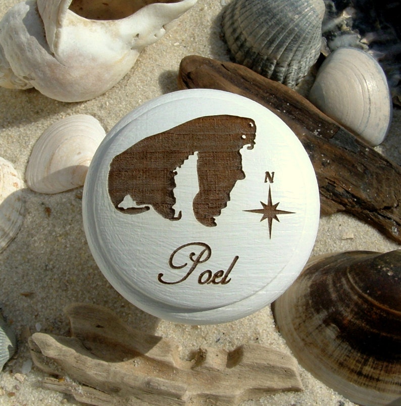 Furniture knob Poel Engraving beech Wood Island Baltic Sea-furniture knob-Poel-Baltic Sea-engraving-beech-incl screw