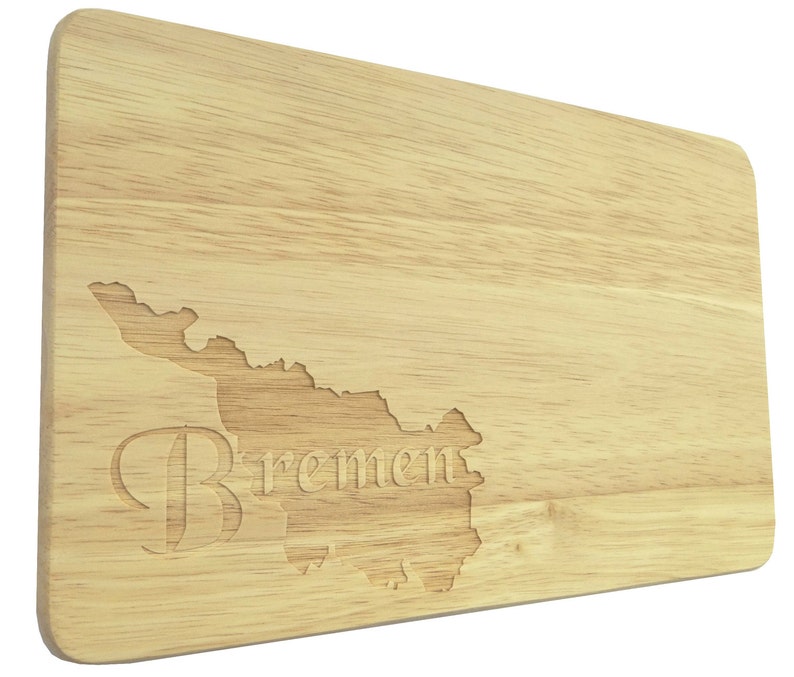 Brotbrett Bremen engraving Wood Hanseatic City Weser-Breakfast board-engraving