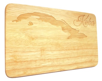 Breakfast board Cuba Caribbean engraving wooden bread board Caribbean serving board