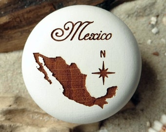 Perilla de muebles México grabado en haya muebles botón arte mueble mexicano incl. tornillo