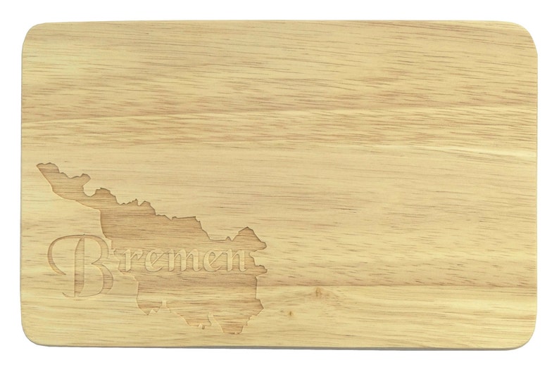Brotbrett Bremen engraving Wood Hanseatic City Weser-Breakfast board-engraving