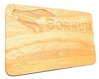 Breakfast Board Borkum Engraving Wood North Sea Bread Board Engraving East Frisia East Frisian Islands