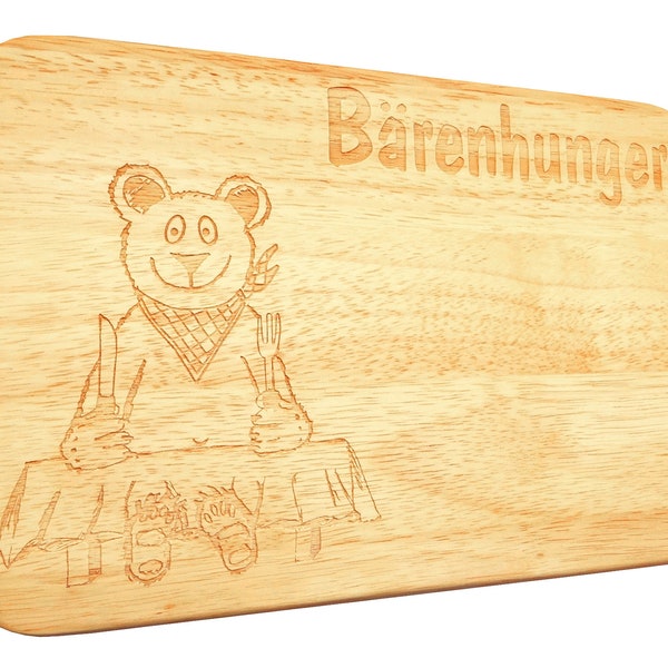 Breadboard Breakfast Board Bear Hunger Engraving Bear - Cute Gift with Wish Engraving