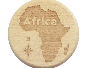 Couvercle en verre à bière Afrique Couvercle en verre à boire Africa Beech - Couvercle en verre à boire avec gravure fine du continent
