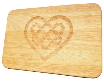 Planche à pain Coeur celtique Gravure bois arbre en caoutchouc Petit-déjeuner planche celtique - cadeau unique