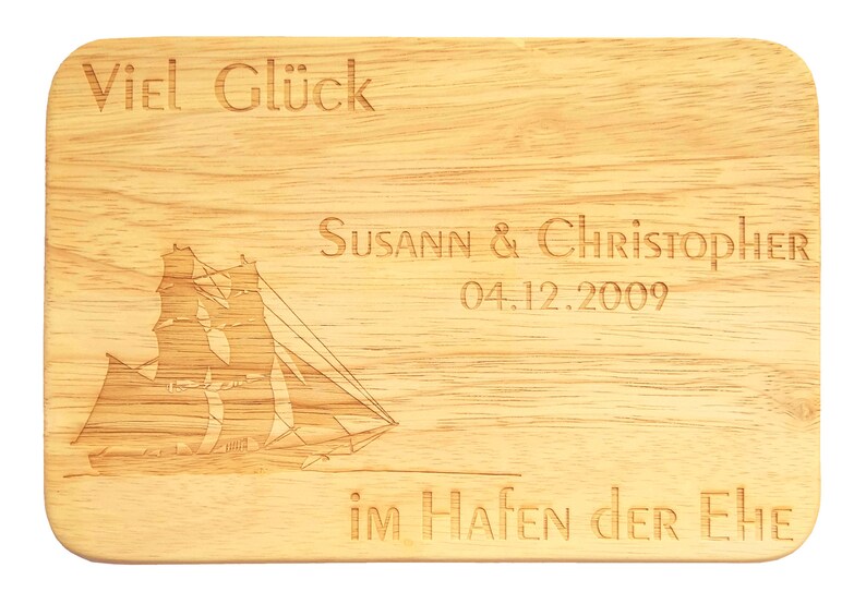 Breadboard Wedding Engraving Breakfast Board Marriage Wedding Gift with Wish Engraving Wish Text image 2