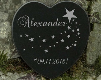 Grave Ornament Star Child Engraving Name Name Marble Grave Decoration Tombstone Angel Baby