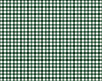 Forest Green Check Fabric Dark Green and White Gingham Fabric Christmas Decor Fabric 100% Cotton Fabric Anime Fabric By The Half Yard