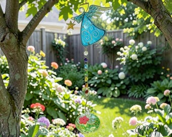 Hand Blown Glass Hummingbird Feeder, Hanging Outdoor Bird Feeder, Colorful Garden Decor, Gift for Bird Lovers