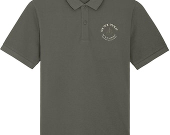Camisa polo de algodão orgânico | Para todas as condições climáticas | Emblema da Sea Sick Society