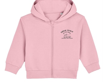 Felpa con cappuccio per neonati Sea Sick Society Tiny Tide Club / Felpa con cappuccio e zip ricamata Coastal Baby / Giacca per neonati Stanley/Stella in cotone biologico