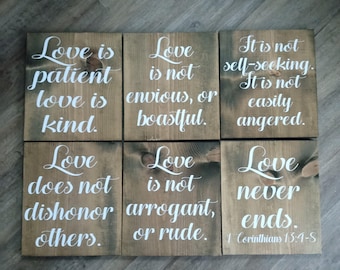 Corinthians wedding aisle 6 piece set, size 9x12, solid wood 1 inch thick