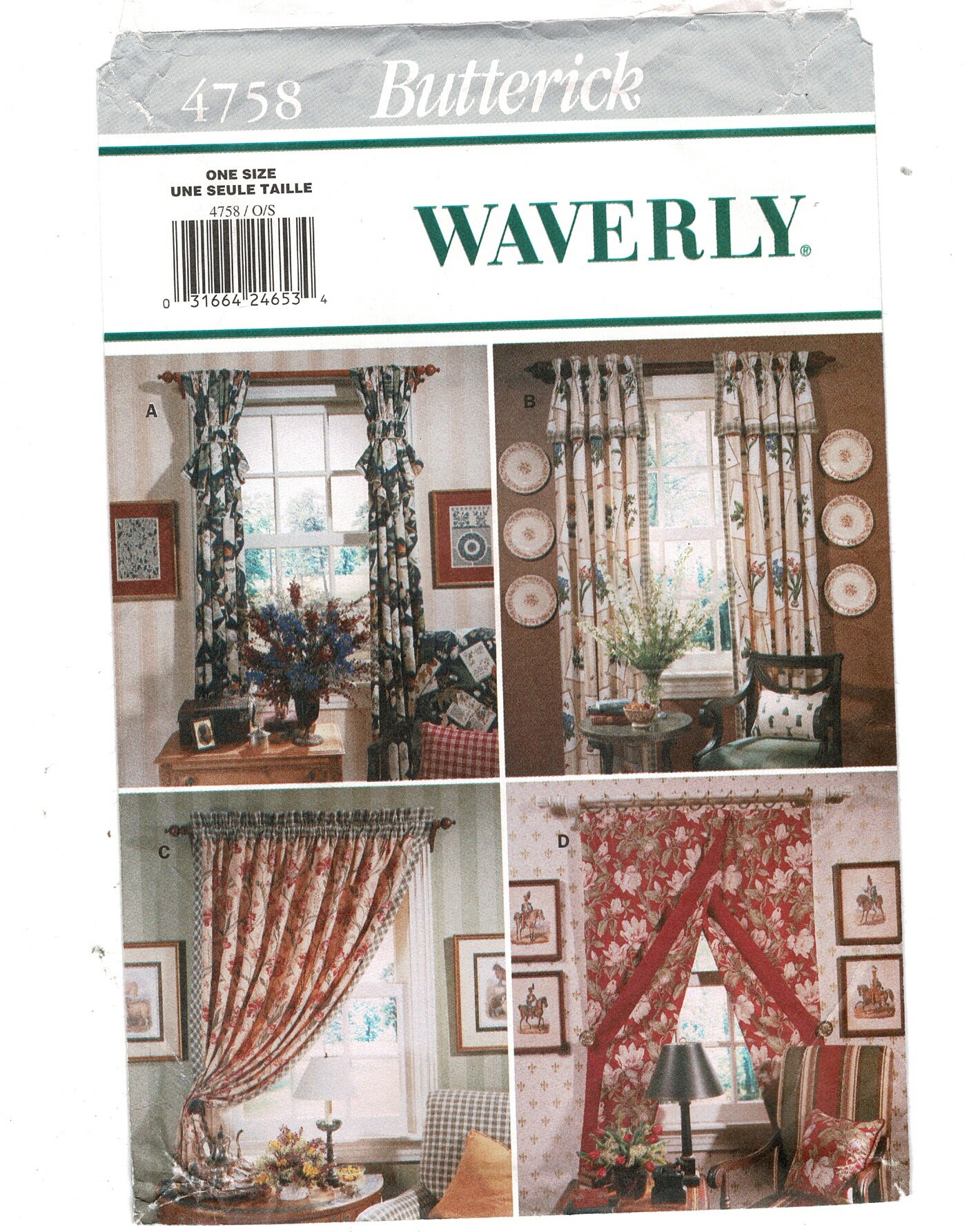 Butterick 4758 Drapes Window Treatments Sewing Patterns For Etsy