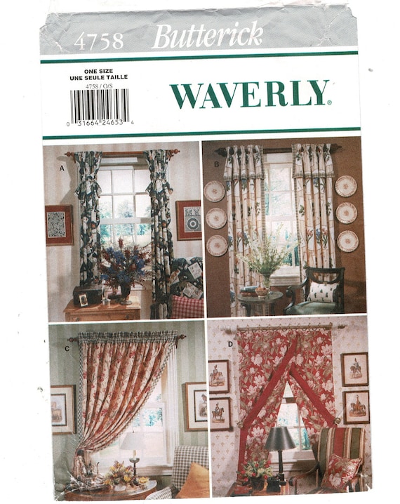 Uncut Butterick 4758 C Drapes Window Treatments Sewing Etsy