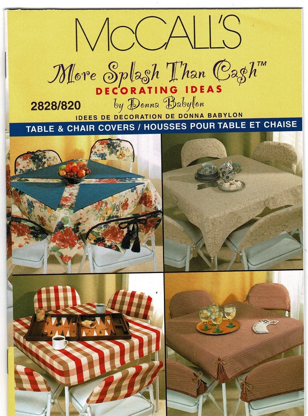 Covers for Card Table & Chair Sewing Pattern, More Splash Than Cash
