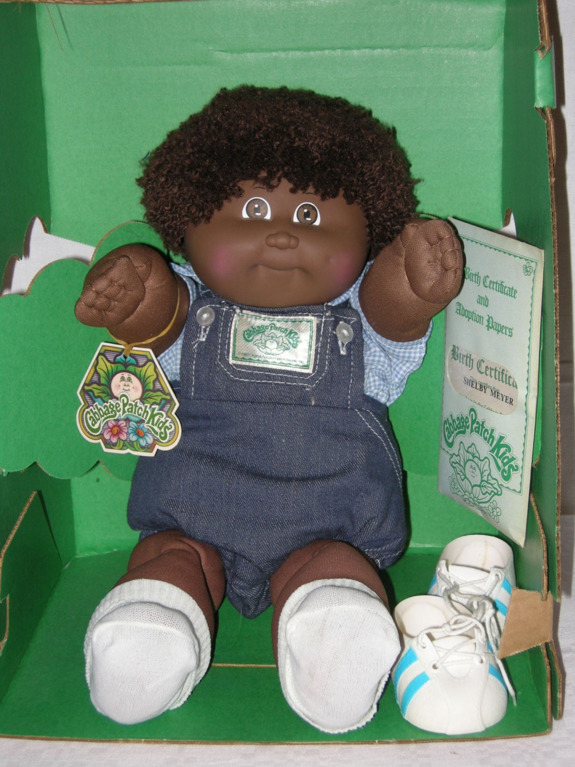 1983 Black Cabbage Patch Kids Boy Doll in Box Brown eyes 3 | Etsy