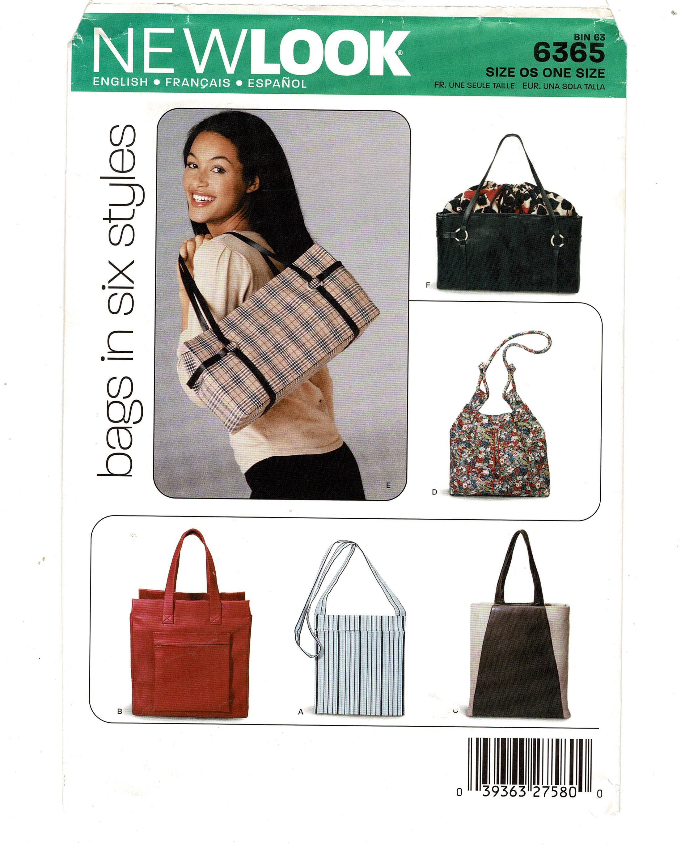 New Look Sewing Pattern 6365 6 Styles in Bags or Purses | eBay