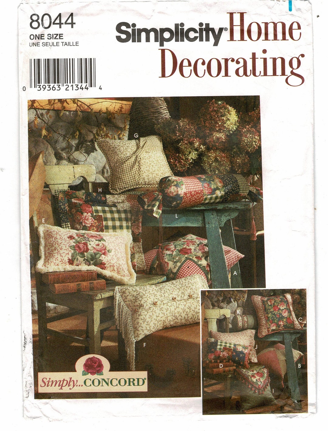 Simplicity 8044 Throw Pillows Pattern in 12 Styles Home Etsy