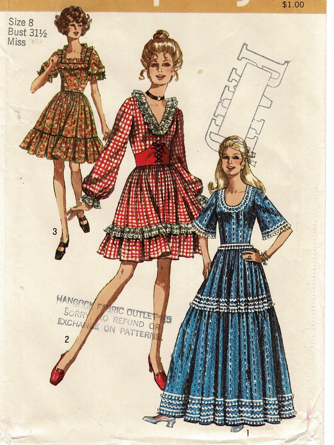 Square Dance Dress Sewing Pattern Country Western Ruffles Etsy