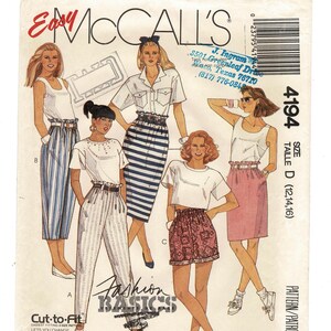 UNCUT SKIRT, Pants, & Shorts Sewing Pattern McCalls 4194 Misses Size 12-14-16 Vintage 1980s Complete