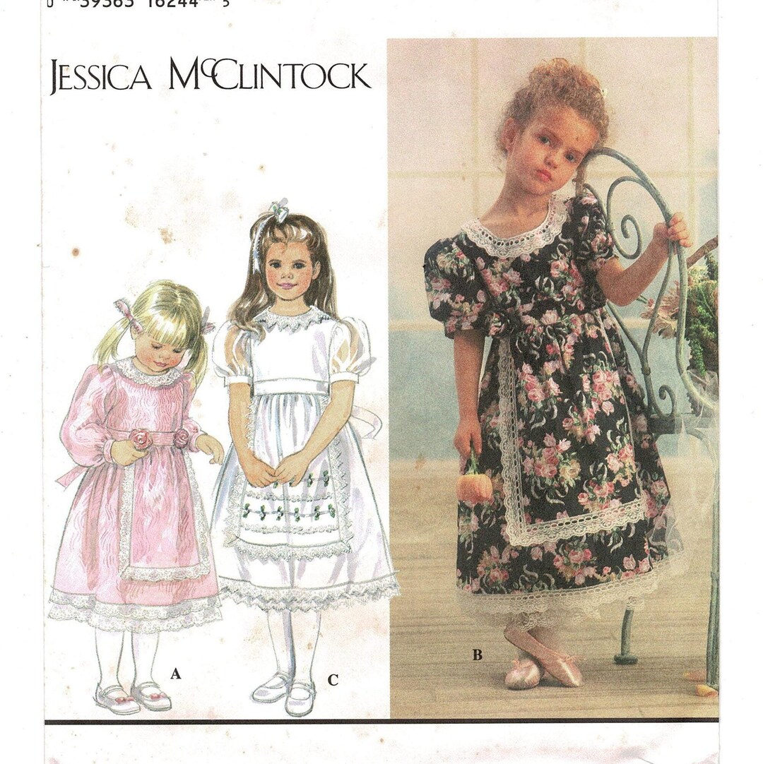 Uncut Simplicity 9295 Girls DRESS With Apron Sewing Pattern, Size 5-6x ...