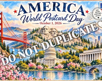 World Postcard Day 2026 | Watercolor Happy Mail Card | October 1 Postcard | Postcrossing Card | Snail Mail Gift | WPD 2026