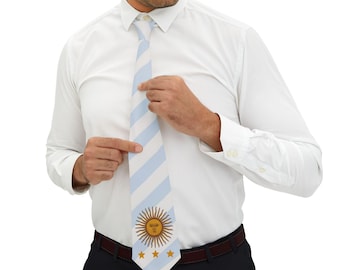 Argentina Necktie Sun of May Tie Argentine Flag Tie Soccer Fan Gift Formal Tie Wedding Tie