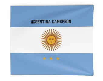 Argentina Wall Tapestry Argentine Flag Decor Sun of May Banner Soccer Fan Room Decor Three Stars Wall Hanging