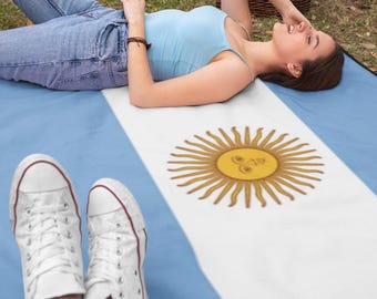 Argentina Flag Blanket Argentina Fan Throw Sun of May Blanket Argentine Gift Dorm Room Decor Cozy Plush Throw