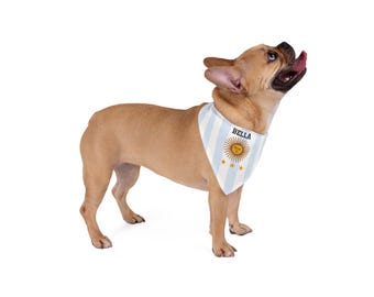 Argentina Dog Bandana Argentine Pet Scarf Soccer Fan Dog Bandana Sun of May Pet Accessory Patriotic Dog Gift