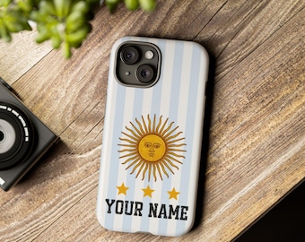 Personalized Argentina Phone Case Custom Name Sun of May iPhone Case Argentina Fan Gift Soccer Supporter Cover